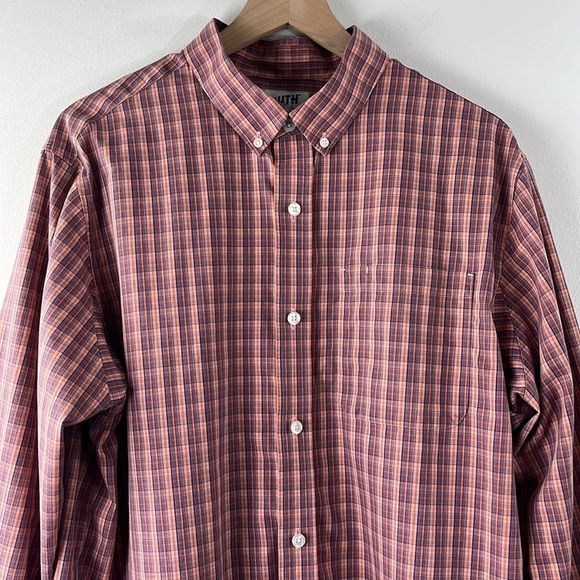 Duluth Trading Co Red Plaid Relaxed Fit Button Up Shirt Mens Size L - Picture 4 of 13